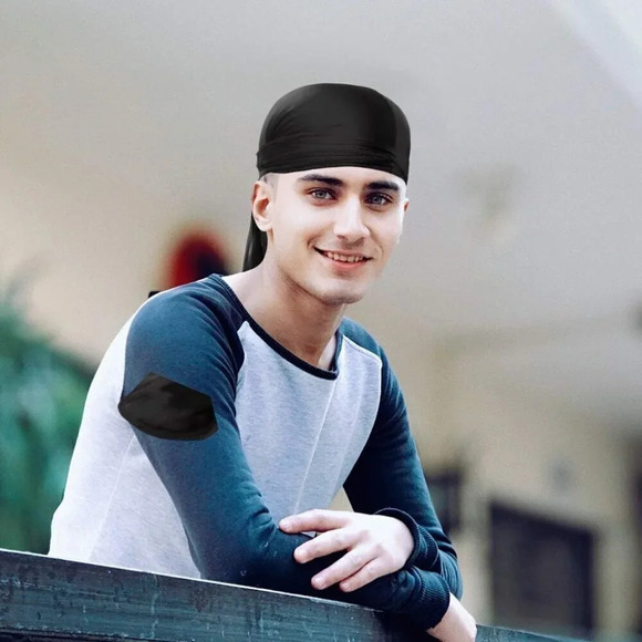 ❤️2 PCS Silk Durags, Durag Long Tail Doo Rags 360 Wave Cap Bandana Hat Durag Cap - Picture 5 of 6